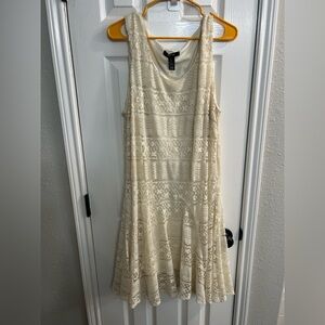 Style & Co XXL cream lace sleeveless dress  2X plus size